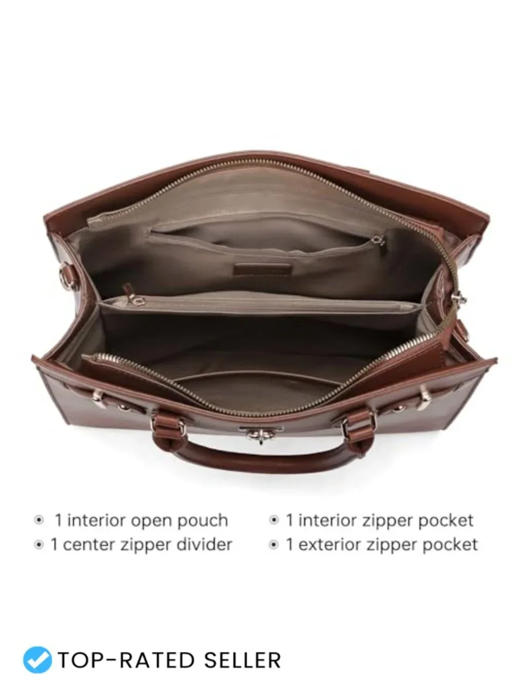 Large Women's Satchel Purse Vegan Leather Top Handle Bag with Adjustable Strap